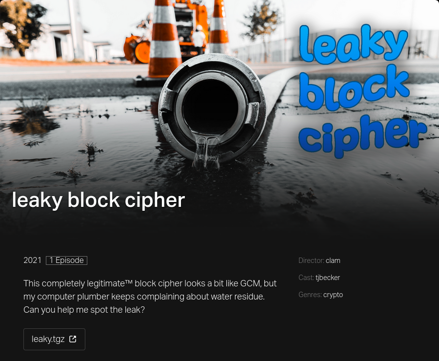 PlaidCTF 2021: Leaky Block Cipher